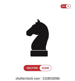 Horse chess piece vector icon