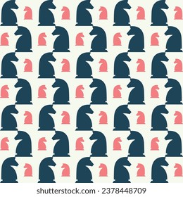 Horse chess seamless creative repeating pattern vector illustration background