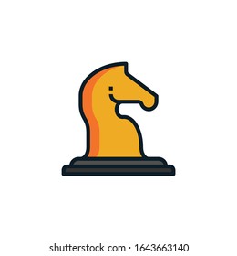 Horse chess, strategy filled outline icons. Vector illustration. Editable stroke. Isolated icon suitable for web, infographics, interface and apps.