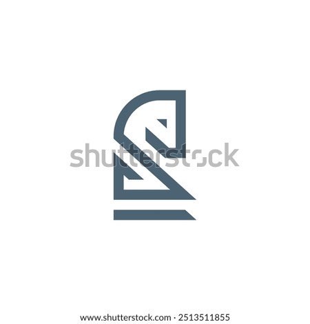 Horse Chess Strategy Geometric vector logo design template