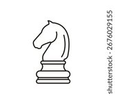 Horse Chess Thin Line Vector Icon. Flat icon isolated on the white background. Editable EPS file. Vector illustration.