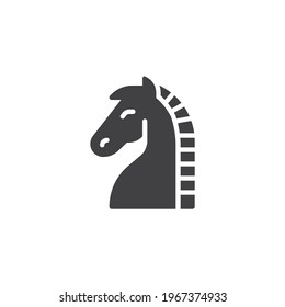 Horse chess vector icon. filled flat sign for mobile concept and web design. Chess knight glyph icon. Symbol, logo illustration. Vector graphics