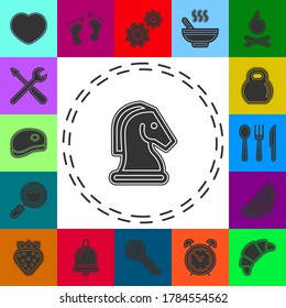 Horse Chess Vector Icon. Chess game horse illustration - game, strategy. Flat pictogram - simple icon