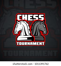 Horse chessmen logo template.