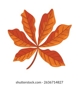 Horse chestnut. Autumn, fall. Flat vector clipart, illustration with isolated background.