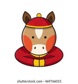 Horse Chinese Happy New Year Vector Illustration