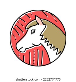 horse chinese horoscope animal color icon vector. horse chinese horoscope animal sign. isolated symbol illustration