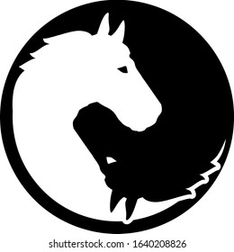 Horse chinese yin and yang sign