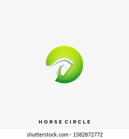Horse Circle Illustration Vector Template. Suitable for Creative Industry, Multimedia, entertainment, Educations, Shop, and any related business