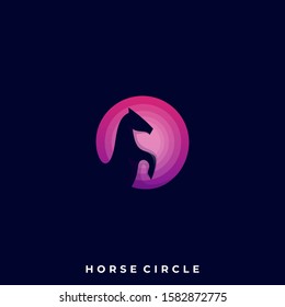 Horse Circle Illustration Vector Template. Suitable for Creative Industry, Multimedia, entertainment, Educations, Shop, and any related business
