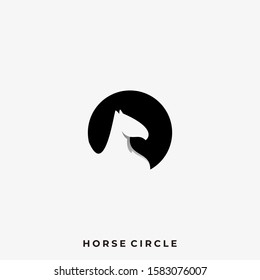 Horse Circle Illustration Vector Template. Suitable for Creative Industry, Multimedia, entertainment, Educations, Shop, and any related business