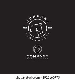 Horse circle  logo design vector image