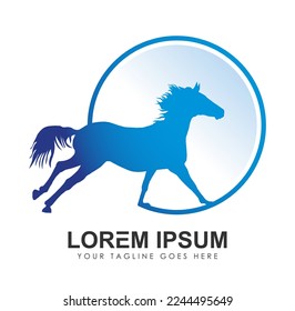 Horse Circle Logo Vector icon Sign illustration in white background isolated