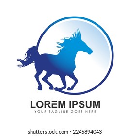 Horse Circle Logo Vector Icon Sign illustration in white background isolated