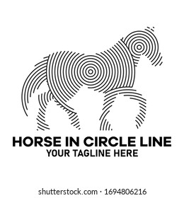 ilustración vectorial de los caballos en círculo