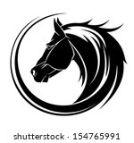 Horse circle tribal tattoo art.