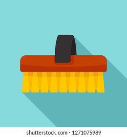 Horse clean brush icon. Flat illustration of horse clean brush vector icon for web design