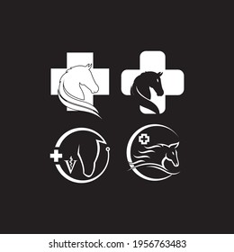 horse clinic logo design collection, horse doctor