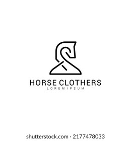 horse clothers logo line art minimalist symbol icon logo vector illustration design premium vector