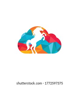 Horse cloud vector logo design. Creative horse and cloud icon design.