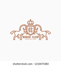 logotipo de dois cavalos em pé frente a frente 4995339 Vetor no Vecteezy