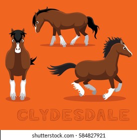 Horse Clydesdale Cartoon Vektorgrafik