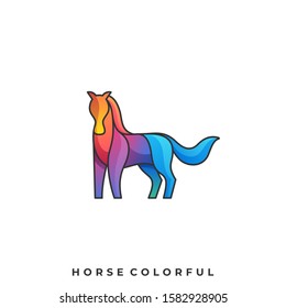 Horse Color Application Illustration Vector Template. Suitable for Creative Industry, Multimedia, entertainment, Educations, Shop, and any related business