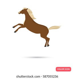 Horse color flat icon for web and mobile design