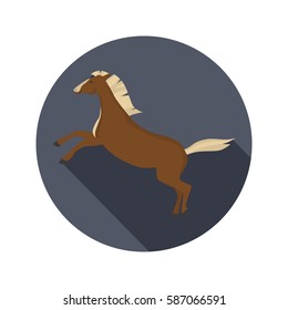 Horse color flat icon for web and mobile design