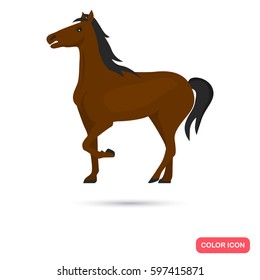 Horse color flat icon for web and mobile design