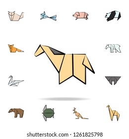 horse colored origami icon. Detailed set of origami animal in hand drawn style icons. Premium graphic design. One of the collection icons for websites, web design, mobile app