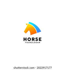 horse colorful logo design template