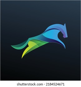 horse colorful logo template design