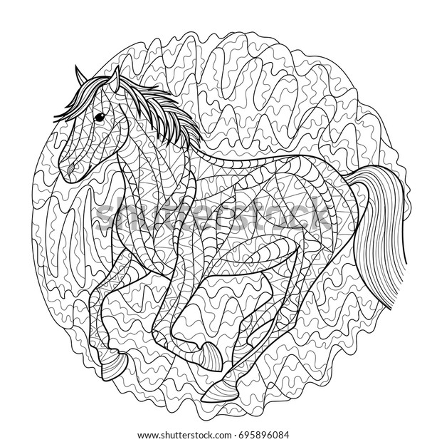 Horse Coloring Page Stock Vector (Royalty Free) 695896084 | Shutterstock