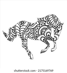 Horse Coloring Page For Child. horse coloring mandala