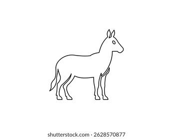 Caballo para colorear arte de línea de Ilustración vectorial