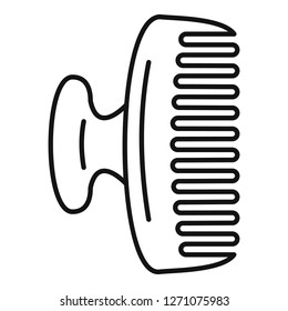 Horse comb icon. Outline horse comb vector icon for web design isolated on white background