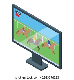 Horse competition icon isometric vector. Hippodrome animal. Racetrack training