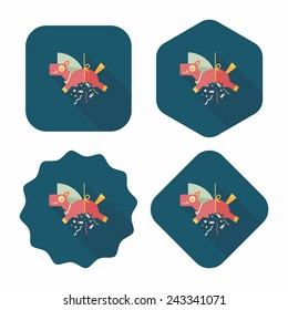horse confetti flat icon with long shadow,eps10