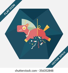 horse confetti flat icon with long shadow,eps10
