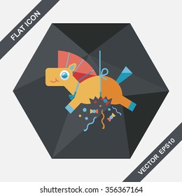 horse confetti flat icon with long shadow,eps10