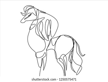 Horse. Continuous line