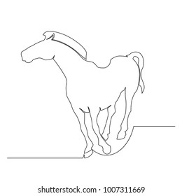 Horse continuous line drawing