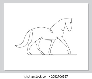 horse continuous one line illustration