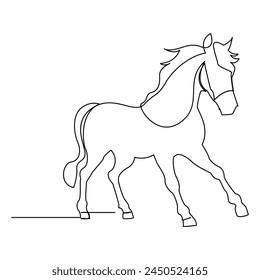 
Caballo Continuo de una sola línea dibujo ilustración arte Vector diseño