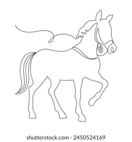 
Horse Continuous single one line drawing illustration art vector design