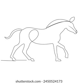 
Horse Continuous single one line drawing illustration art vector design