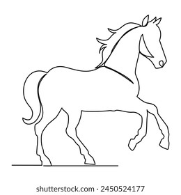 
Horse Continuous single one line drawing illustration art vector design