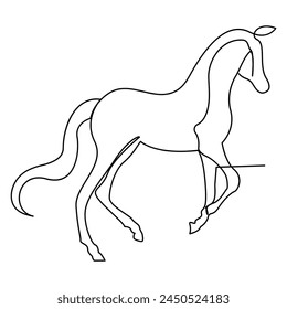 
Horse Continuous single one line drawing illustration art vector design