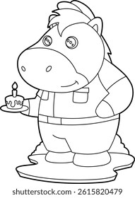 Horse Cop Birthday Police Animal Vector Graphic Art Illustration